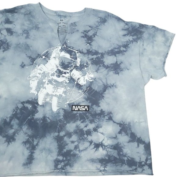 Hyper Space NASA Tie Dye T Shirt Size 3XL Astronauts Rolled Short Sleeve Hem - Picture 5 of 12